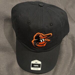 Black Casual Baltimore Orioles  Baseball Cap with Orange Logo Adjustable OSFA